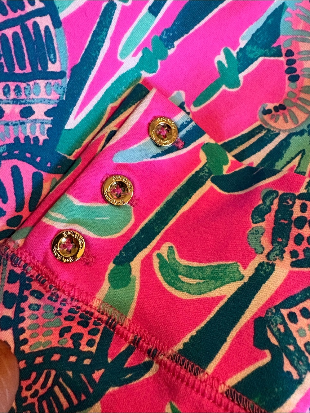 NWT Lilly Pulitzer Sophie Dress Pink Elephant Bamboo Print UPF 50+ Size M (0832) - Picture 9 of 10